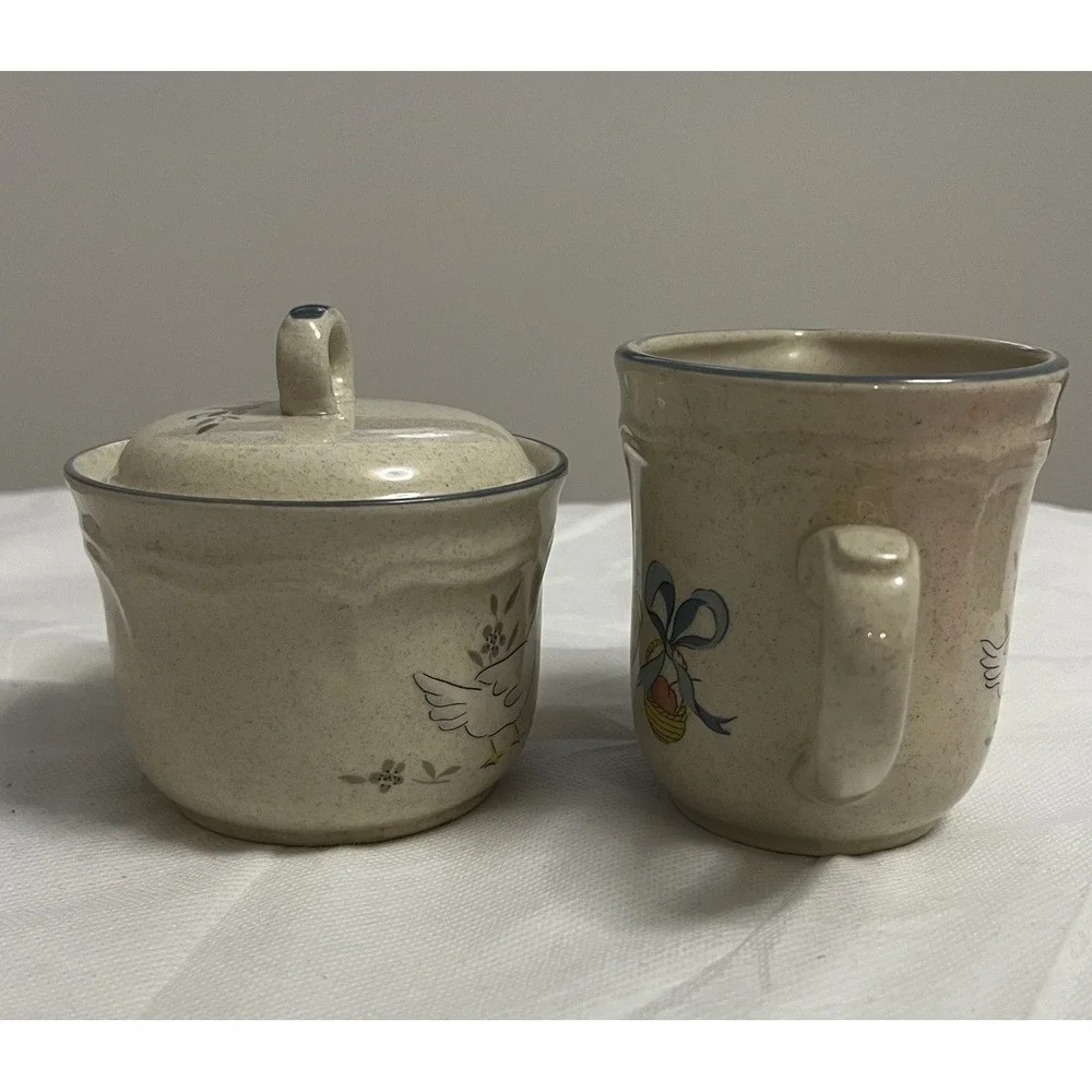 International China Marmalade Geese Sugar And Creamer Set Farmhouse Cottagecore